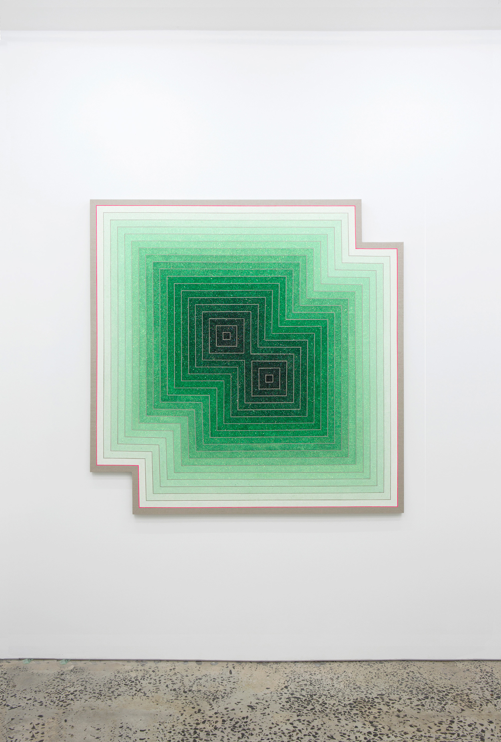 “Cosmic transmystic”, 2014, glitter, acrylic on Belgian linen, 1600 x 2260 mm