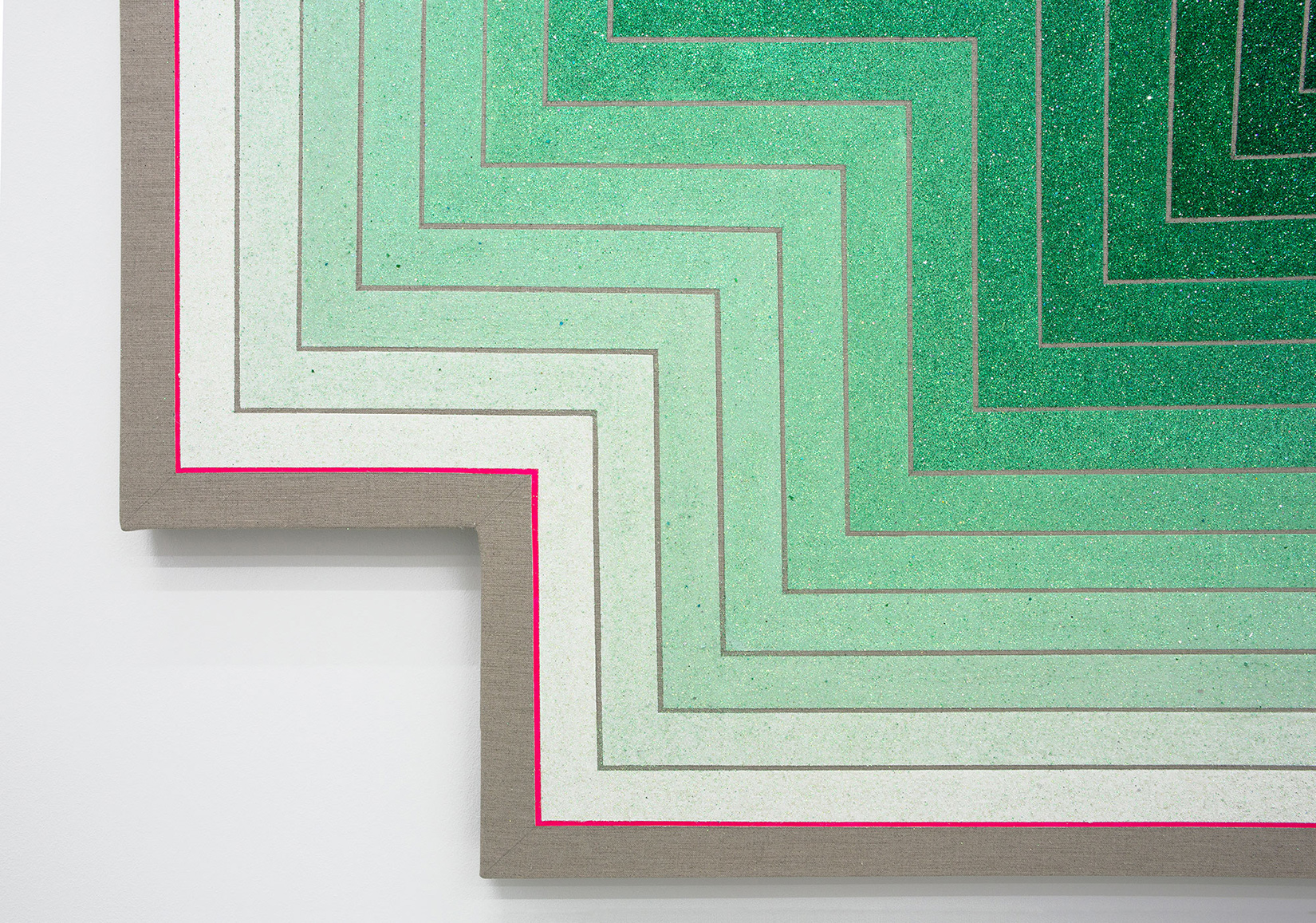 “Cosmic transmystic” (detail), 2014, glitter, acrylic on Belgian linen, 1600 x 2260 mm