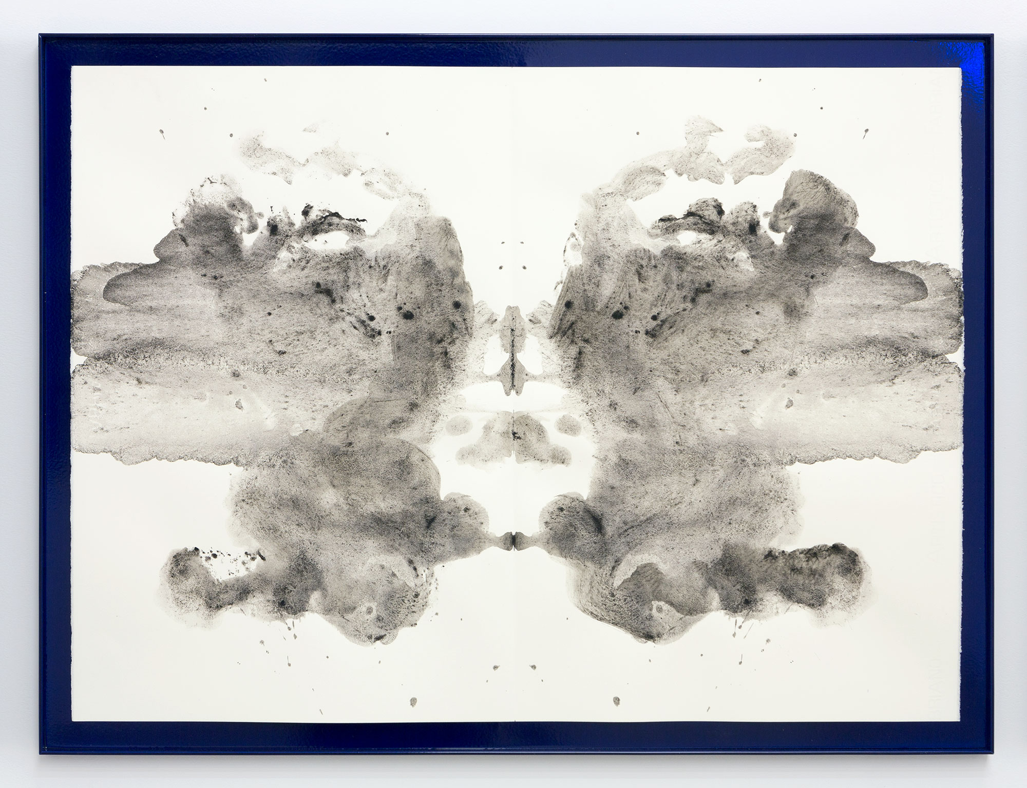 "Waiting Room 3 - Rorschach from cuttlefish ink", 2016, Anodised aluminium, Cuttlefish ink on on white Fabriano wove paper 610 × 810 × 20 mm Unique