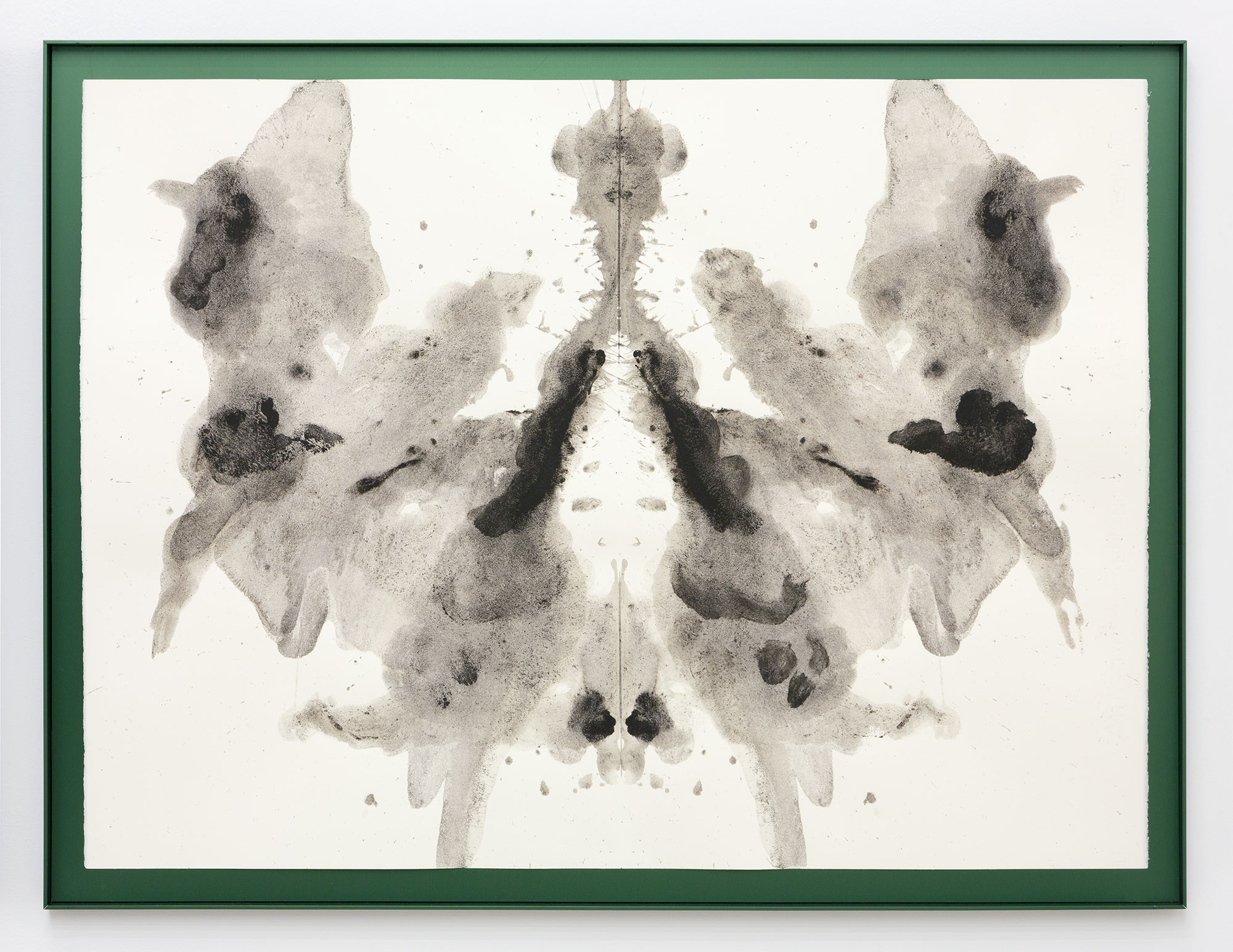 "Waiting Room 3 - Rorschach from cuttlefish ink", 2016, Anodised aluminium, Cuttlefish ink on on white Fabriano wove paper 610 × 810 × 20 mm Unique