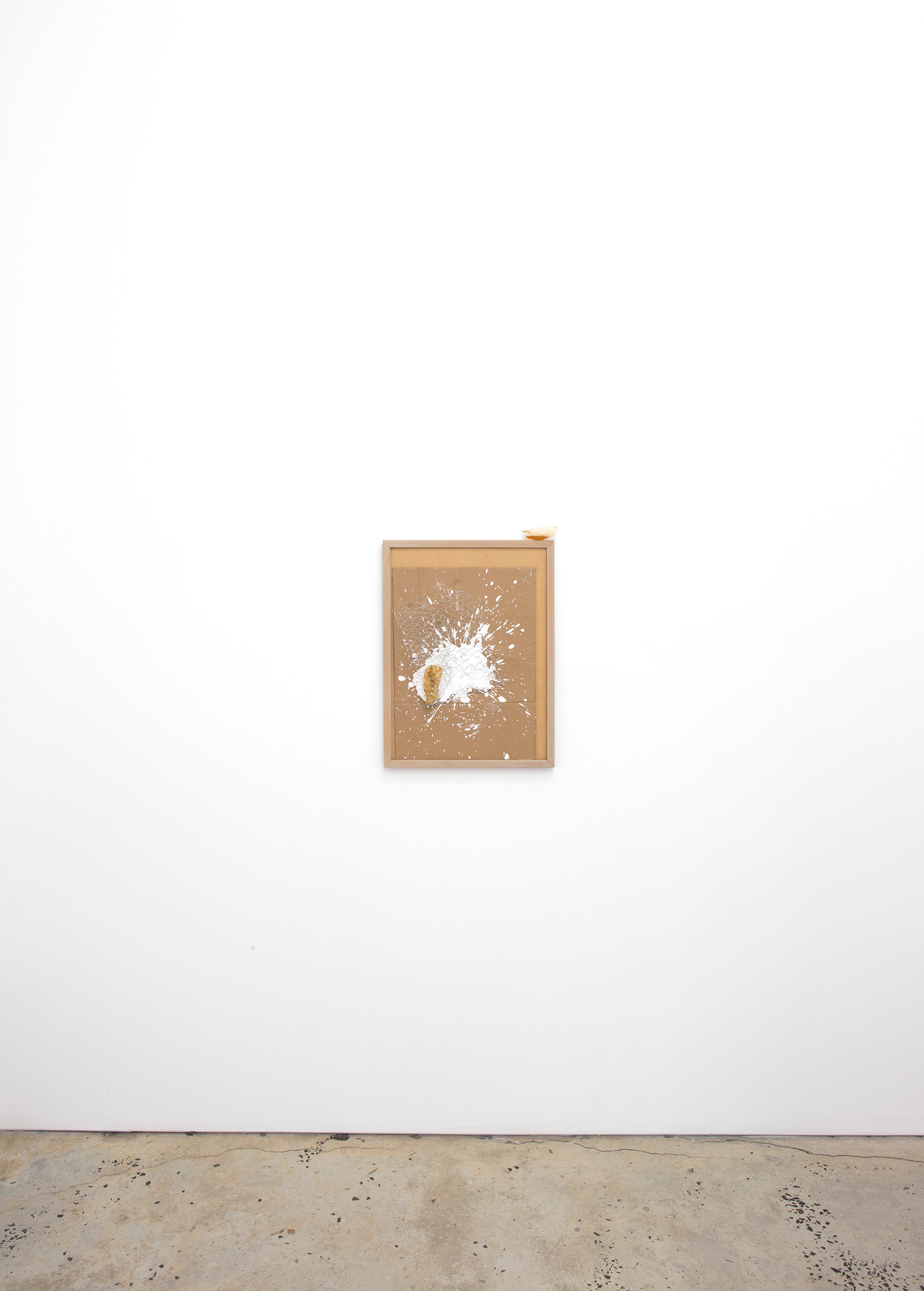 Marian Tubbs, “talked into quiet”, 2014, latex, plaster, wire, cardboard, artist frame, 440 × 620 mm